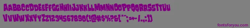 フォントMindlessbruterotate – 紫色のフォント、灰色の背景