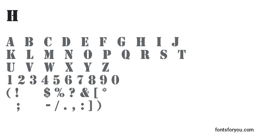 A fonte Handmade – alfabeto, números, caracteres especiais