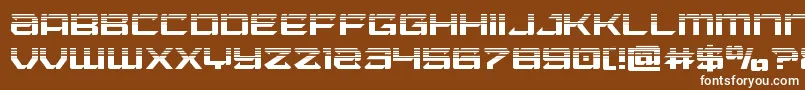 Laserwolfhalf-fontti – valkoiset fontit ruskealla taustalla