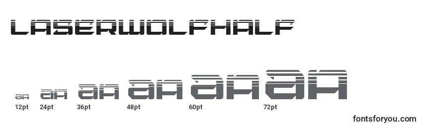 Größen der Schriftart Laserwolfhalf