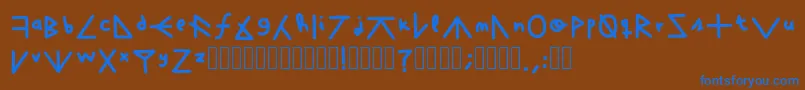 フォントFuckTheWhat – 茶色の背景に青い文字