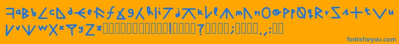 フォントFuckTheWhat – オレンジの背景に青い文字