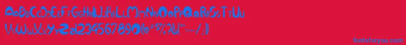 QurveThin Font – Blue Fonts on Red Background