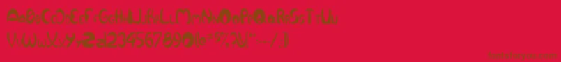 QurveThin Font – Brown Fonts on Red Background