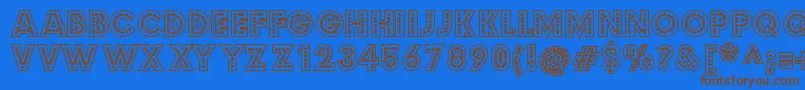 Budmojigglish Font – Brown Fonts on Blue Background