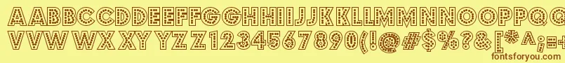 Budmojigglish Font – Brown Fonts on Yellow Background