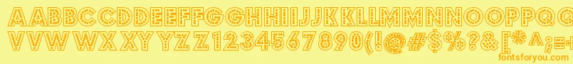 Budmojigglish Font – Orange Fonts on Yellow Background