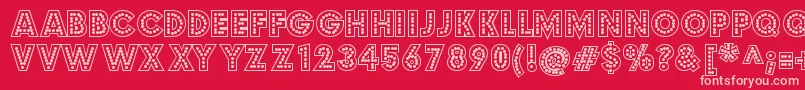 Budmojigglish Font – Pink Fonts on Red Background