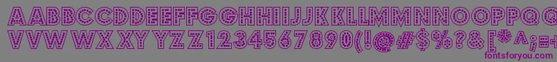 フォントBudmojigglish – 紫色のフォント、灰色の背景