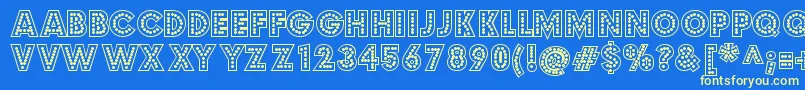 Budmojigglish Font – Yellow Fonts on Blue Background