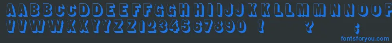 フォントSans Serif Shaded – 黒い背景に青い文字