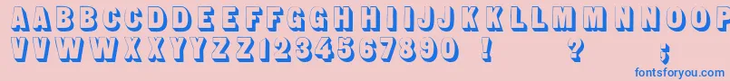 Sans Serif Shaded Font – Blue Fonts on Pink Background