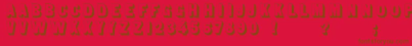 Fonte Sans Serif Shaded – fontes marrons em um fundo vermelho