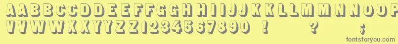 Fonte Sans Serif Shaded – fontes cinzas em um fundo amarelo