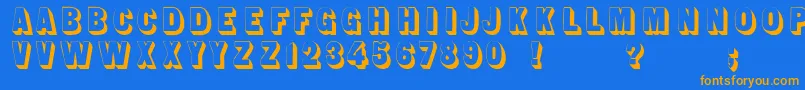 Sans Serif Shaded Font – Orange Fonts on Blue Background