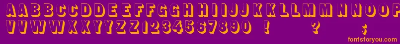 Fonte Sans Serif Shaded – fontes laranjas em um fundo violeta