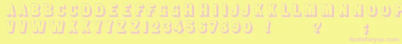 Sans Serif Shaded-fontti – vaaleanpunaiset fontit keltaisella taustalla