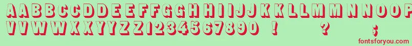 Fonte Sans Serif Shaded – fontes vermelhas em um fundo verde