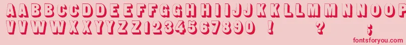 Sans Serif Shaded Font – Red Fonts on Pink Background