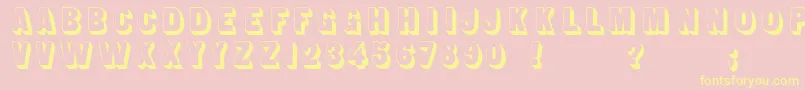 Sans Serif Shaded Font – Yellow Fonts on Pink Background