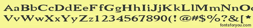 Niewcmw Font – Black Fonts on Yellow Background