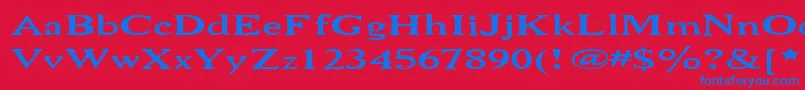 Niewcmw Font – Blue Fonts on Red Background