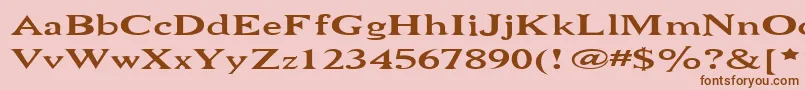 Niewcmw Font – Brown Fonts on Pink Background