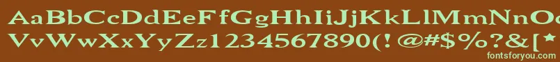 Niewcmw Font – Green Fonts on Brown Background