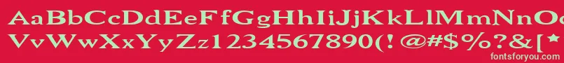 Niewcmw Font – Green Fonts on Red Background