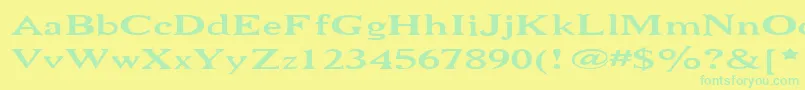 Niewcmw Font – Green Fonts on Yellow Background
