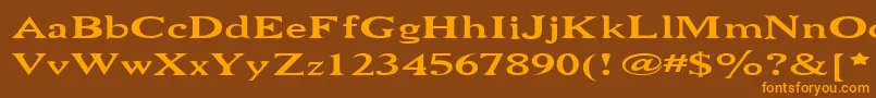 Niewcmw Font – Orange Fonts on Brown Background