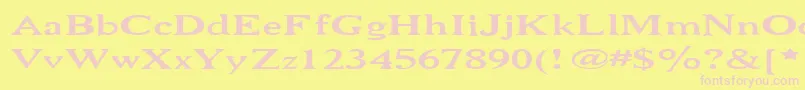 Niewcmw Font – Pink Fonts on Yellow Background