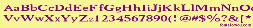 Niewcmw Font – Purple Fonts on Yellow Background