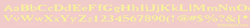 Niewcmw Font – Yellow Fonts on Pink Background