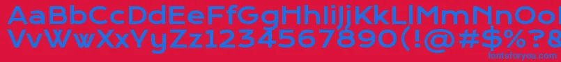 フォントKronaoneRegular – 赤い背景に青い文字
