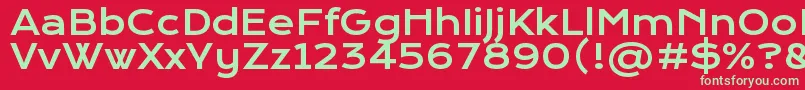 フォントKronaoneRegular – 赤い背景に緑の文字