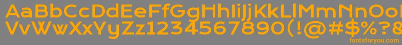 フォントKronaoneRegular – オレンジの文字は灰色の背景にあります。
