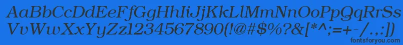 Fonte ErBukinist1251Italic – fontes pretas em um fundo azul