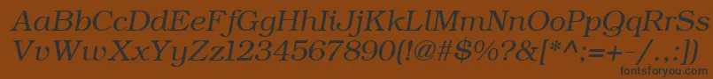 ErBukinist1251Italic-fontti – mustat fontit ruskealla taustalla