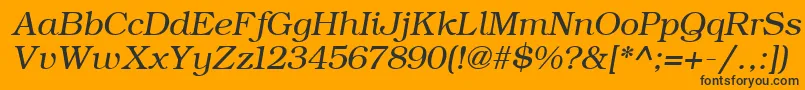 Fonte ErBukinist1251Italic – fontes pretas em um fundo laranja