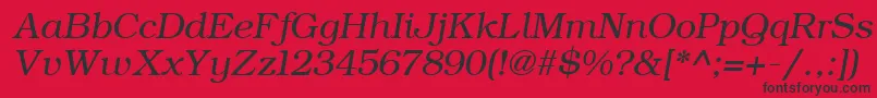 Fonte ErBukinist1251Italic – fontes pretas em um fundo vermelho