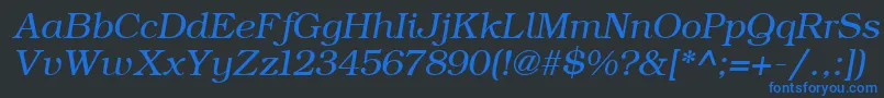 ErBukinist1251Italic Font – Blue Fonts on Black Background