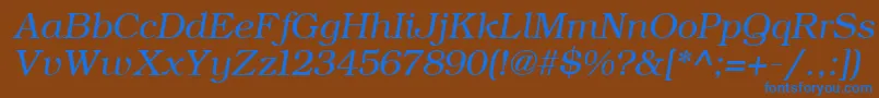 Шрифт ErBukinist1251Italic – синие шрифты на коричневом фоне