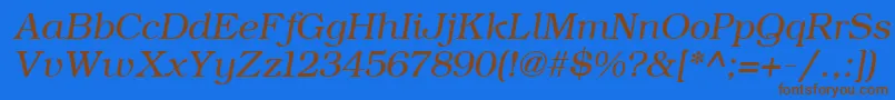 ErBukinist1251Italic Font – Brown Fonts on Blue Background