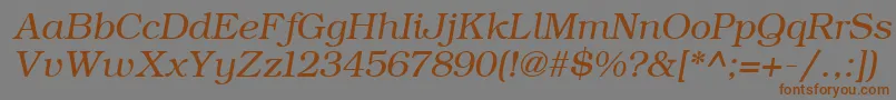 ErBukinist1251Italic-fontti – ruskeat fontit harmaalla taustalla