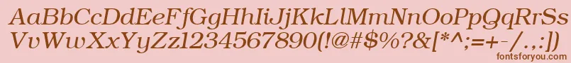 Шрифт ErBukinist1251Italic – коричневые шрифты на розовом фоне