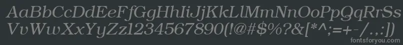 Шрифт ErBukinist1251Italic – серые шрифты на чёрном фоне