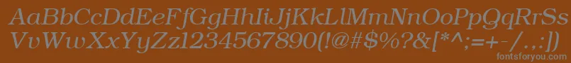 Czcionka ErBukinist1251Italic – szare czcionki na brązowym tle