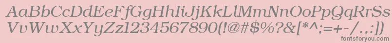 Fonte ErBukinist1251Italic – fontes cinzas em um fundo rosa