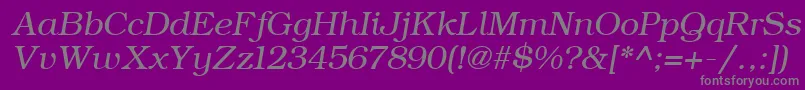 Fonte ErBukinist1251Italic – fontes cinzas em um fundo violeta